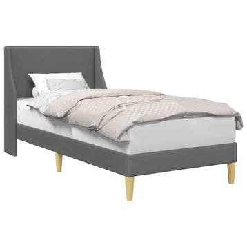 vidaXL Bedframe Donkergrijs 90 x 200 cm Stof, Eenpersoons, Verzenden, Nieuw, Stof