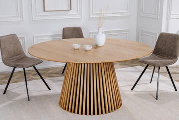Ronde eettafel VALHALLA WOOD 120 cm naturel eiken kolomvoet, Ophalen of Verzenden, Nieuw