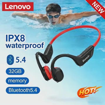 Lenovo Bone Conduction Koptelefoon - Draadloos, Waterdicht &, Verzenden, Nieuw