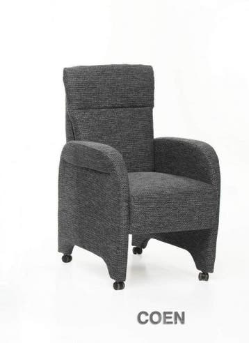 Eetkamerstoel Coen - eetkamerstoelen - Grijs, Nieuw, Grijs, Stof