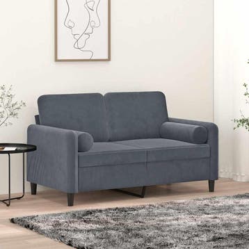 vidaXL Sierkussens 2 st 15x50 cm fluweel donkergrijs, Huis en Inrichting, Woonaccessoires | Kussens, Verzenden, Nieuw, Grijs