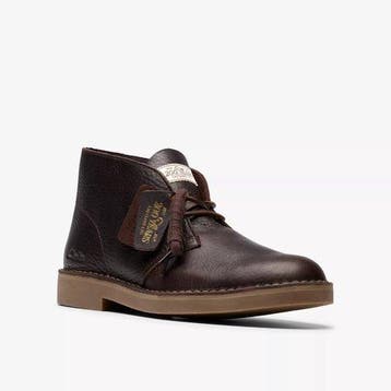 Clarks Veterboot Desert Boot Evo Donkerbruin Glad Leer Verwi, Verzenden, Nieuw