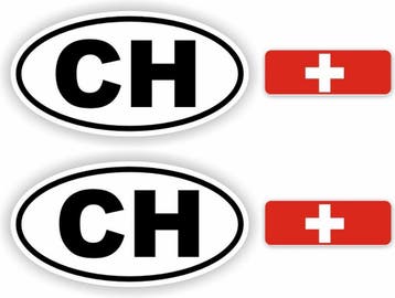 CH, Zwitserland auto sticker set (1344.69), Auto diversen, Autostickers, Verzenden
