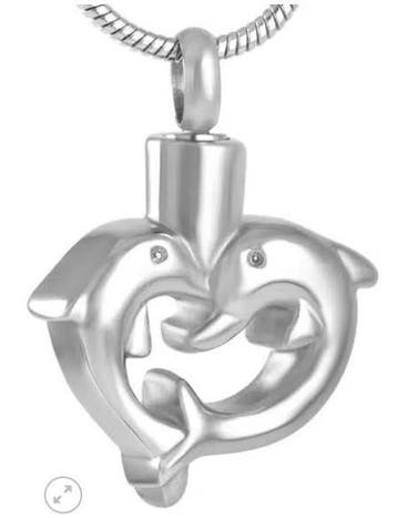 Ashanger, assieraad Dolfijnen als hart, Nieuw, Zilver, Overige materialen, Dier