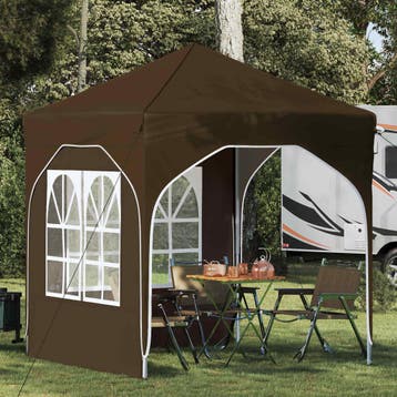 vidaXL Pop-up partytent 192 x 192 x 245 cm Taupe, Tuin en Terras, Verzenden, Nieuw, Partytent