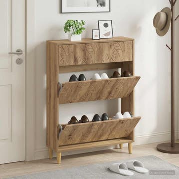 vidaXL Schoenenkast DELFT 78 x 24 x 103 cm Bewerkt hout, Verzenden, Nieuw