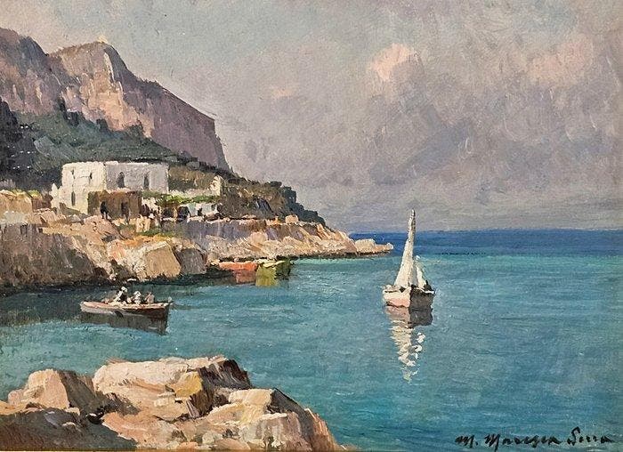 Mario Maresca Serra (1912 - 1991) - Marina, Antiek en Kunst, Kunst | Schilderijen | Klassiek