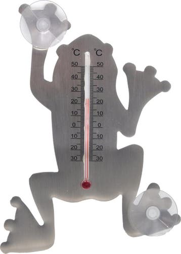 RVS Raamthermometer 16cm Kikker met zuignap voor Binnen e..., Verzenden, Nieuw
