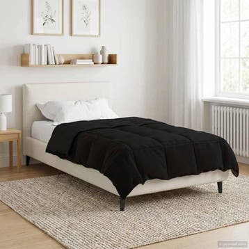 vidaXL Winter Dekbed 135 x 220 cm Winter Microfiber (100%, Verzenden, Nieuw, Zwart