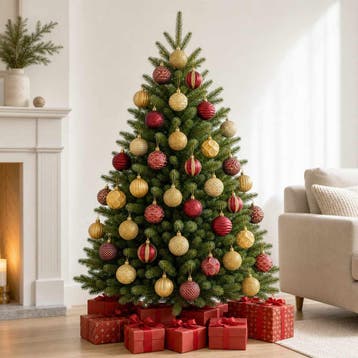 vidaXL Kerstballen set 36 st Goud en wijnrood 6 cm, Verzenden, Nieuw
