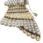 Exclusieve bicolor gouden vlinderbroche met robijn en dia..., Gebruikt, Overige kleuren, Ophalen of Verzenden, Met edelsteen