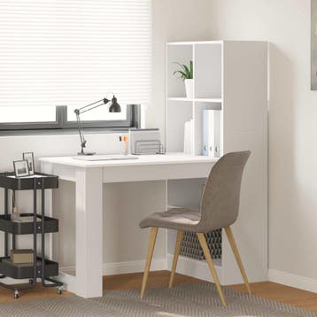 vidaXL Bureau Wit Bewerkt hout 122 x 67 x 145 cm, Verzenden, Nieuw