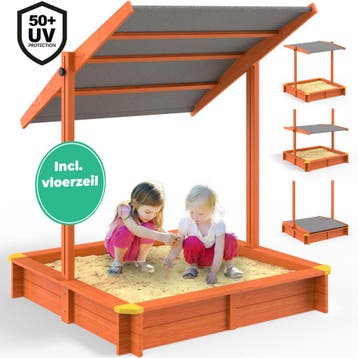Zandbak Max 140x140cm incl Zonbescherming UV 50+ (Speelgoed), Verzenden, Nieuw