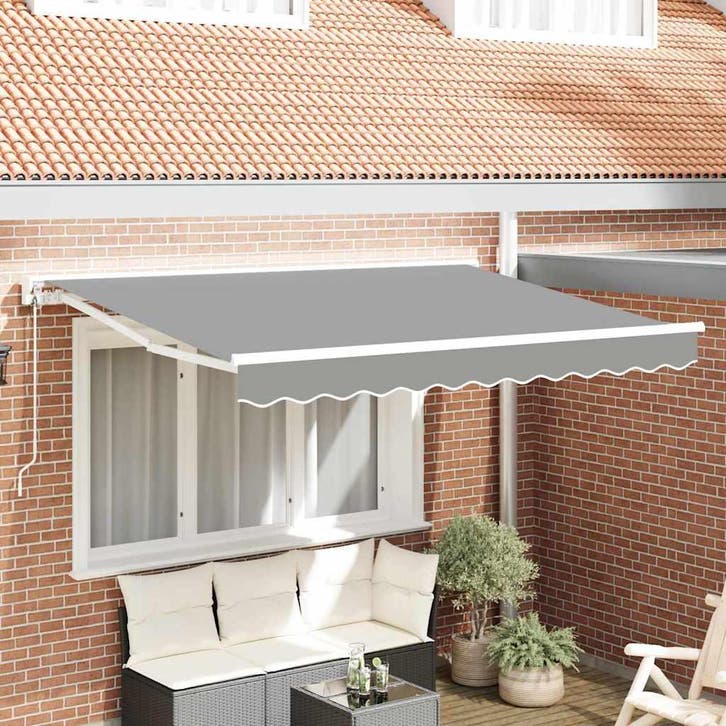 vidaXL Zijde Frame Verstelbaar Wit 2,5 x 2 m Staal, Tuin en Terras, Zonneschermen, Nieuw, Verzenden
