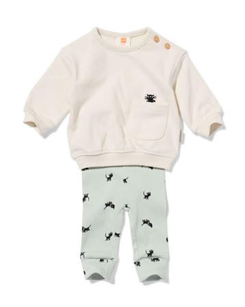 HEMA Takkie babykledingset aansluitend rib ecru, Verzenden, Nieuw