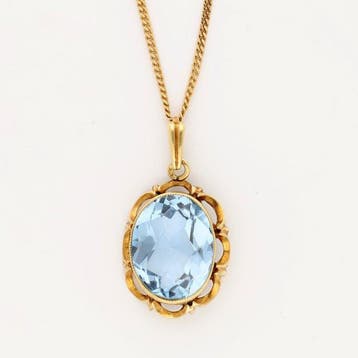 Halsketting - 14 karaat Geel goud - Roos diamant, Sieraden, Tassen en Uiterlijk, Kettingen, Nieuw