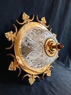 Plafondlamp - geperst glas met decoratieve facetten