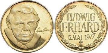 Ar-medaille Moderne medaille Erhard, Ludwig 1897 1977, du..., Verzenden