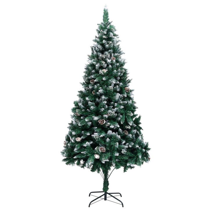 vidaXL Kunstkerstboom met dennenappels en witte sneeuw 240, Diversen, Kerst, Nieuw, Verzenden