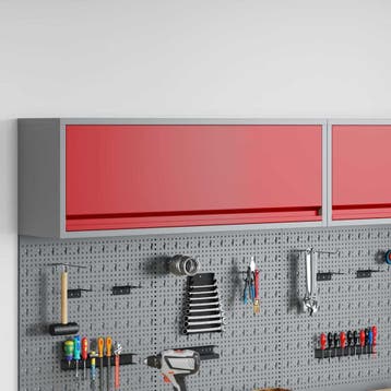 vidaXL Gereedschapskast met opslag Rood en Grijs 100 x 25 x, Verzenden, Nieuw
