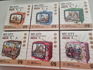 Modelbouw My City Complete Set van 6 sets Houten Puzzel C..., Verzenden, Nieuw