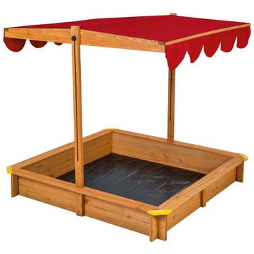 Zandbak Emilia met verstelbaar dak 120x120x120cm - rood, Verzenden, Nieuw