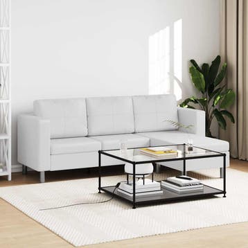 vidaXL Driezitsbank kunstleer wit, Verzenden, Leer, Minder dan 150 cm, Driepersoons
