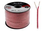 HQ luidsprekerkabel 2 x 0.75 mm transparant/rood op rol 100, Ophalen of Verzenden, Nieuw