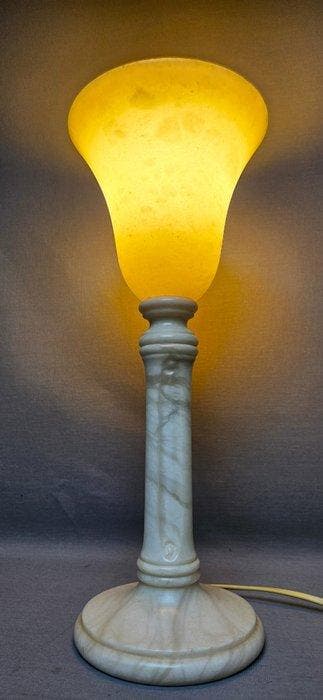 Lamp - Massief albast (natuursteen) - albasten kelklamp