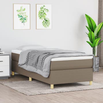vidaXL Boxspring bed 80x200 cm stof taupe, Eenpersoons, Verzenden, Nieuw, 80 cm