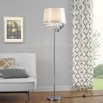 Staande lamp Royality met kristallen 165 cm E27 wit en chroo, Verzenden, Nieuw