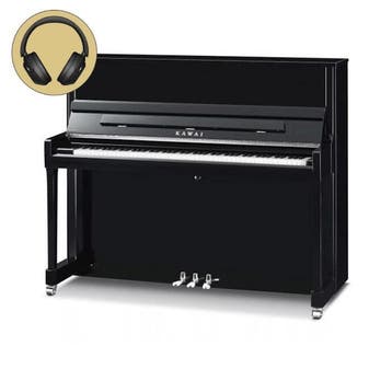 Kawai K-300 AURES2 E/P chroom silent piano, Nieuw, Zwart, Piano