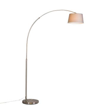 Smart booglamp staal kap grijs incl. WiFi A60 - Arc Basic, Verzenden, Nieuw, Modern