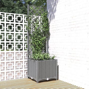 vidaXL Plantenbak met latwerk 40x40x136 cm polypropeen, Verzenden, Nieuw, Minder dan 60 cm, 60 cm of meer
