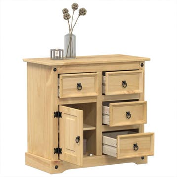 vidaXL Dressoir Corona 87x40x76 cm massief grenenhout, Huis en Inrichting, Kasten | Dressoirs, Minder dan 50 cm, Verzenden, 75 cm of meer