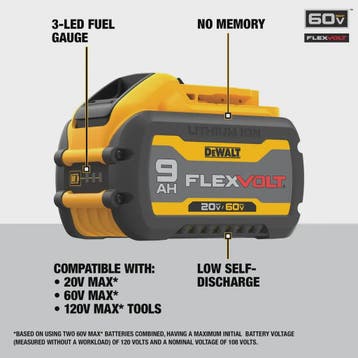 DEWALT FlexVolt 60V MAX 9.0Ah Accu (DCB609) - 20V/60V Compat, Verzenden, Nieuw