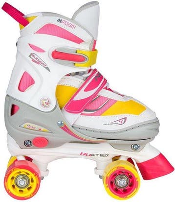 Nijdam Rolschaatsen Verstelbaar Rave Skate Wit/Roze Maat, Nieuw