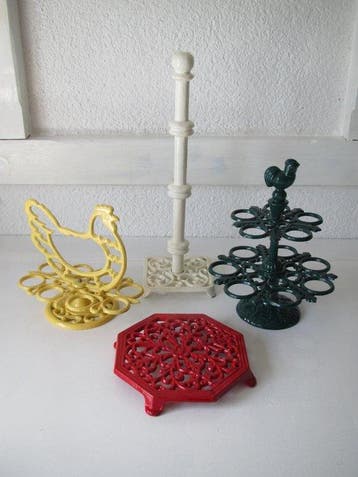 Keukenrolhouder, onderzetter - Eierhouder set (4) -