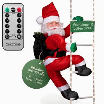 Kerstman op Ladder met 40 LED´s (Kerstverlichting buiten), Verzenden, Nieuw
