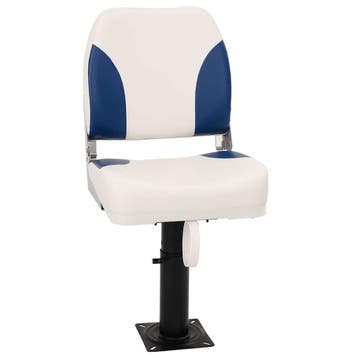 vidaXL Bootstoel 1 set inklapbaar 41x36x48 cm blauw en wit, Verzenden, Nieuw