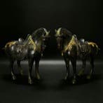 Beeld, Exclusieve Set Tang-Dynasty stijl paarden 33 cm / 8.5