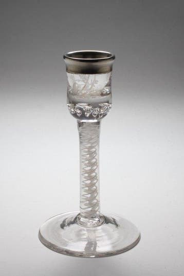 Portglas - geblazen glas - Twist achttiende, Antiek en Kunst, Antiek | Glas en Kristal