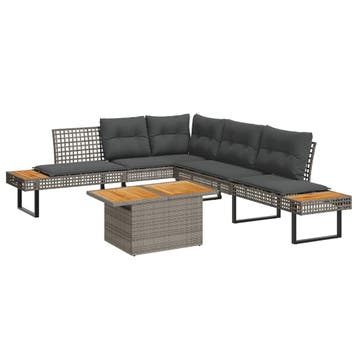 vidaXL 2-delige Loungeset met kussens poly rattan en, Verzenden, Nieuw, 2 zitplaatsen, Loungeset
