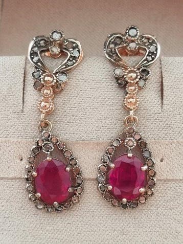 Zonder minimumprijs - Oorbellen - 9 kt. Zilver, Roségoud, Sieraden, Tassen en Uiterlijk, Oorbellen, Nieuw