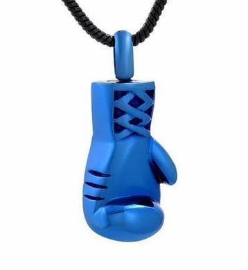 Assieraad, ashanger Bokshandschoen, boks, crematie dood, Sieraden, Tassen en Uiterlijk, Nieuw, Blauw, Overige materialen, Kruis of Symbool