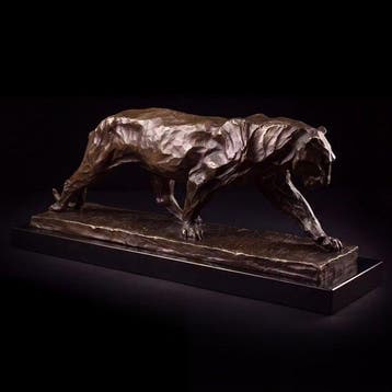 Beeld, Exclusief sculptuur van een panter 52 cm / 12.7 kg -