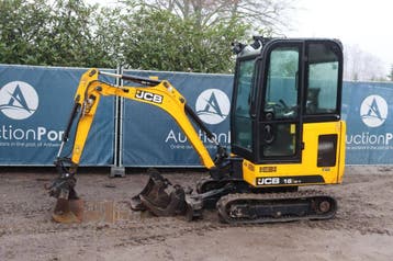 Veiling: Minigraver JCB 16C-1 T3 Diesel 12.2kW 2021, Ophalen, Graafmachine