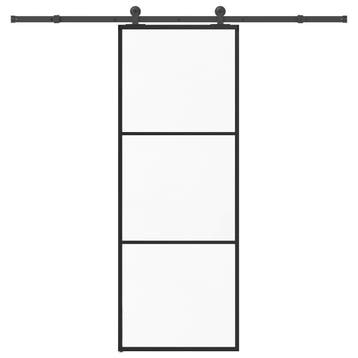 vidaXL Schuifdeur met beslag 76x205 cm ESG-glas en aluminium, Doe-het-zelf en Verbouw, Deuren en Horren, Verzenden, Nieuw