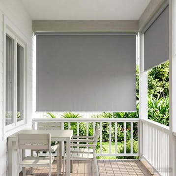 vidaXL Buitenrolgordijn UV-bescherming Lichtgrijs 145 x 230, Verzenden, Nieuw