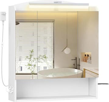 Hzuaneri MC00303XEU Spiegelkast met verlichting, badkamerkas, Verzenden, Zo goed als nieuw